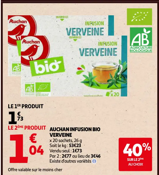 Offre: Infusion bio verveine