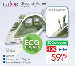 Aanbieding: Calor Stoomstrijkijzer FV5781CO ECO