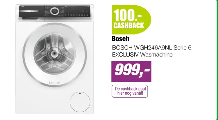 Aanbieding: BOSCH WGH246A9NL Serie 6 EXCLUSIV Wasmachine