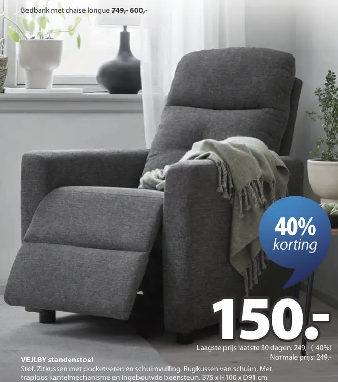 Promotie: VEJLBY standenstoel