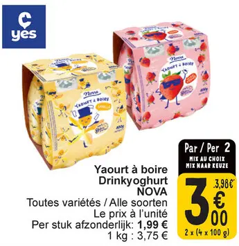 Offre: Yaourt à boire Drinkyoghurt