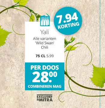 Aanbieding: Yali alle varianten 'Wild Swan' Chili