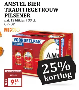 Aanbieding: AMSTEL BIER TRADITIEGETROUW PILSENER