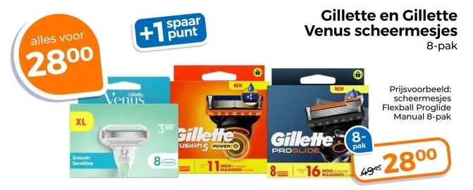 Aanbieding: Gillette en Gillette Venus scheermesjes