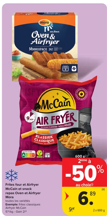 Offre: Frites four et Airfryer McCain et snack repas
