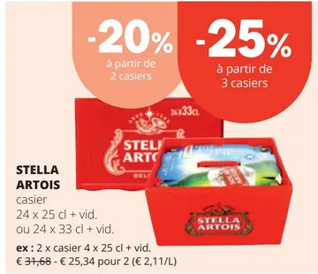 Offre: STELLA ARTOIS casier