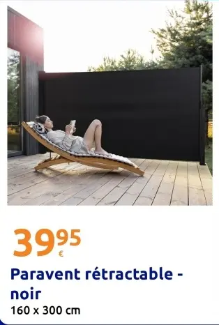 Offre: Paravent rétractable - noir