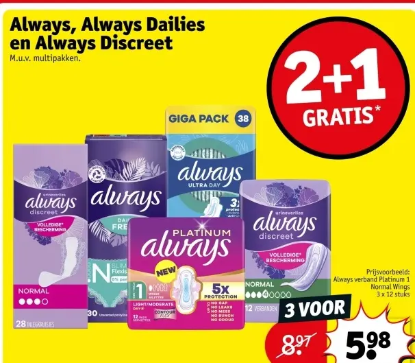 Aanbieding: Always, Always Dailies en Always Discreet