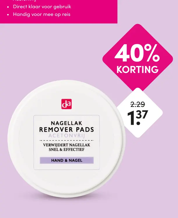 Aanbieding: Nagellak remover pads