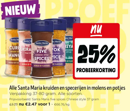 Promotie: Santa Maria kruiden en specerijen in molens en potjes