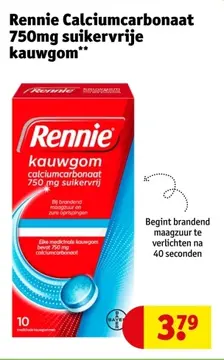 Aanbieding: Rennie Calciumcarbonaat kauwgom