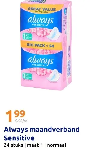 Promotie: Always maandverband Sensitive