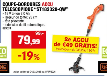 Offre: Black+Decker ST182320-QW 