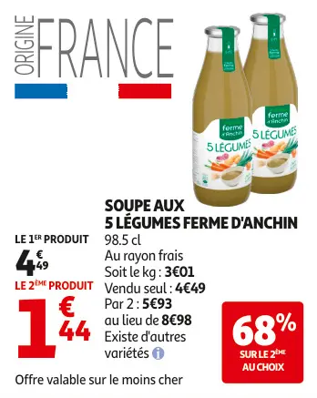 Promotie: Soupe aux 5 légumes