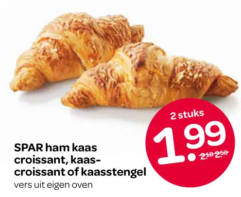 Aanbieding: ham kaas croissant, kaas-croissant of kaasstengel