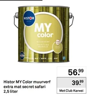 Aanbieding: MY Color muurverf extra mat secret safari
