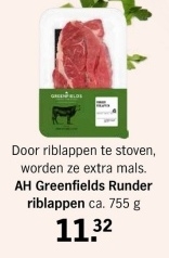 Aanbieding: AH Greenfields Runder riblappen