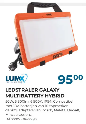 Promotie: Ledstraler galaxy multibattery hybrid