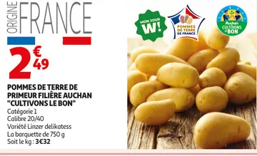 Offre: Pommes de terre de primeur filière Auchan "cu