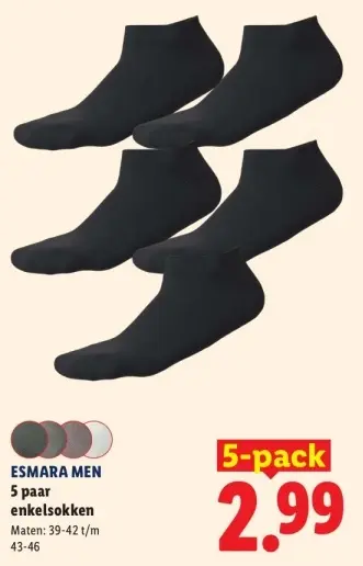 Aanbieding: 5 paar enkelsokken