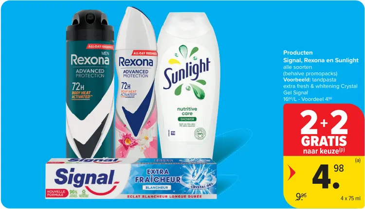 Promotie: Producten Signal, Rexona en Sunlight