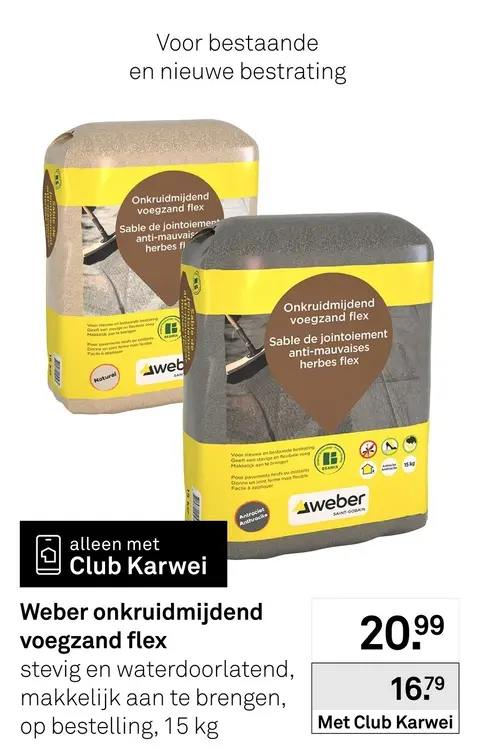 Aanbieding: Onkruidmijdend voegzand flex 15 kg