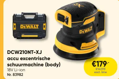 Promotie: DCW210NT-XJ accu excentrische schuurmachine (body)