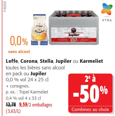 Offre: Toutes les bières sans alcool en pack ou Jupiler