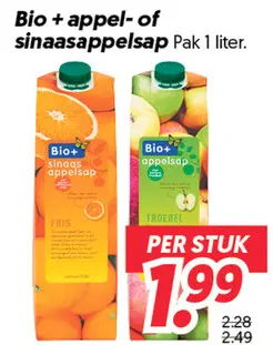 Aanbieding: Appel- of sinaasappelsap