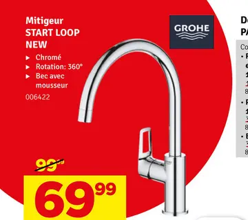 Offre: Mitigeur pour évier de cuisine Start Loop chromé GROHE