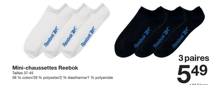 Offre: Mini-chaussettes Reebok