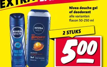 Aanbieding: Nivea douche gel of deodorant