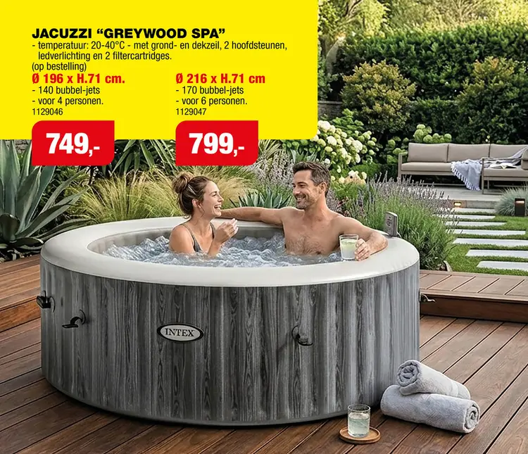 Promotie: Intex Greywood Spa jacuzzi 196x71 cm 4 personen