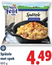 Aanbieding: Alpen Fest style Spätzle met spek