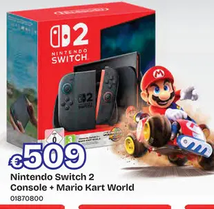 Offre: SWITCH 2 CONSOLE  MARIO KART WORLD ROUGE/BLEU