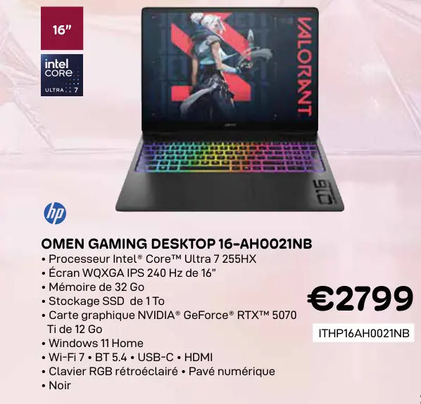 Offre: Omen gaming desktop 16-ah0021nb
