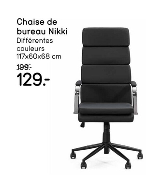 Offre: Chaise de bureau Nikki - PU - noire