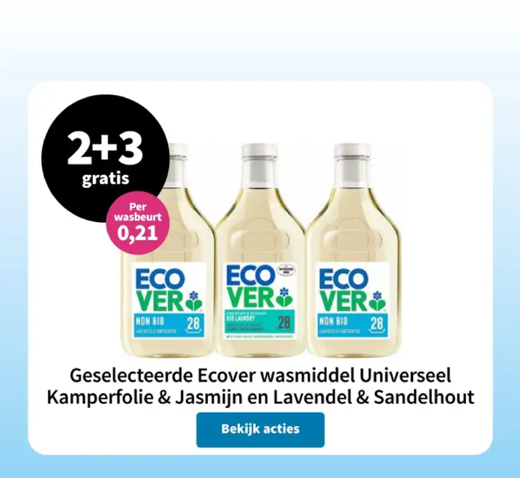 Aanbieding: Ecover wasmiddel Universeel Kamperfolie & Jas