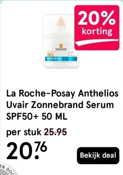 Aanbieding: Anthelios Uvair Zonnebrand Serum SPF50+