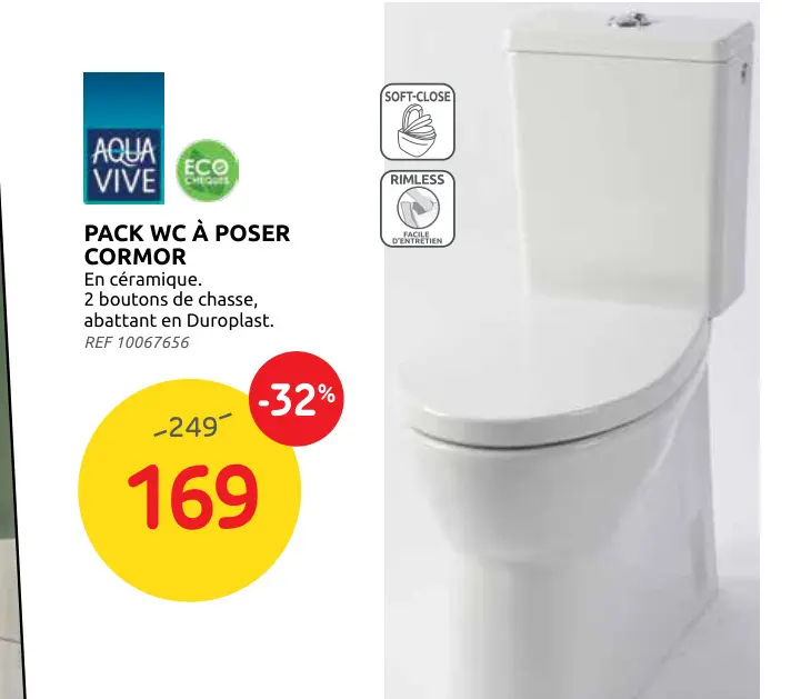 Offre: Pack wc à poser cormor