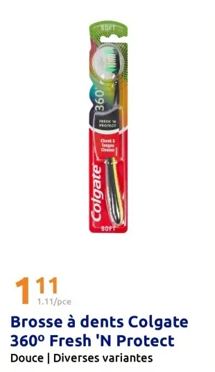 Offre: Brosse à dents Colgate 360° Fresh 'N Protect