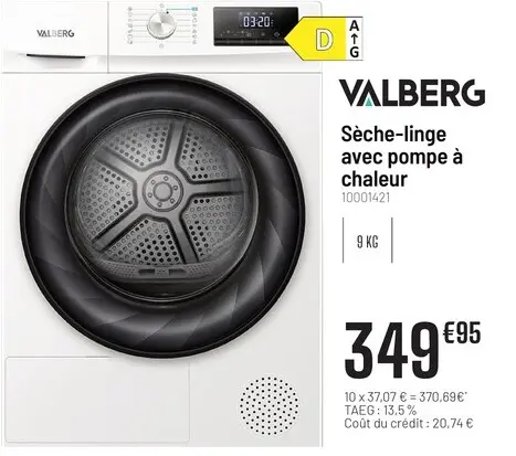 Offre: Sèche-linge avec pompe à chaleur