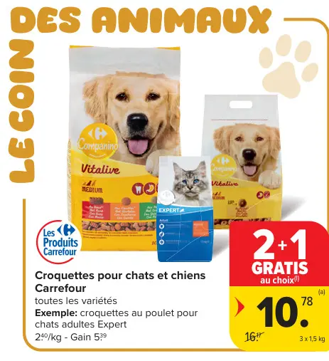 Offre: Croquettes pour chats et chiens