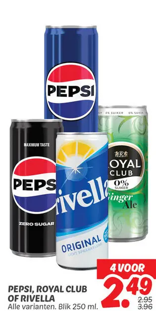 Aanbieding: Pepsi, ROYAL CLUB of RIVELLA