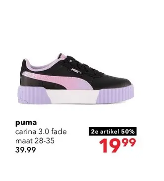 Aanbieding: Puma Carina 3.0 Faded Glow PS meisjes sneakers zwart paars