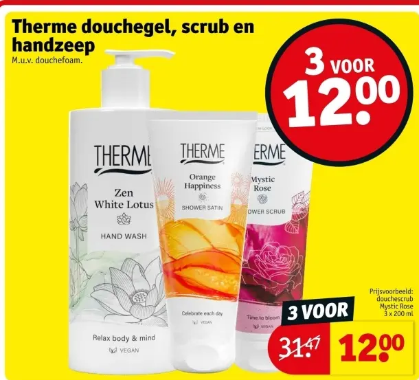Aanbieding: Therme douchegel, scrub en handzeep