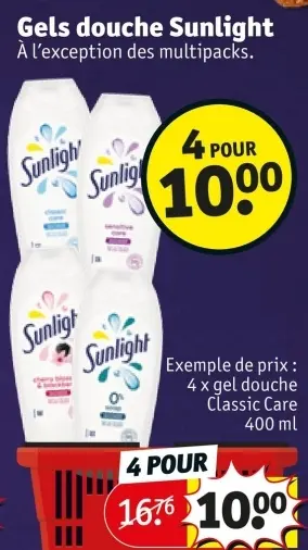 Offre: Gels douche Sunlight