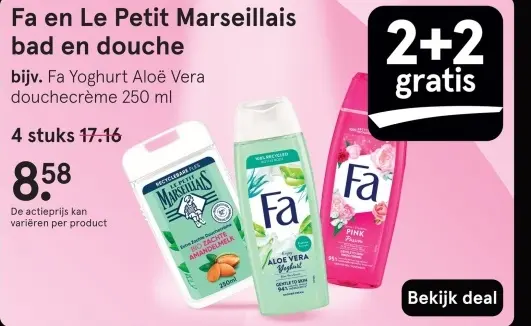 Aanbieding: Fa en Le Petit Marseillais bad en douche