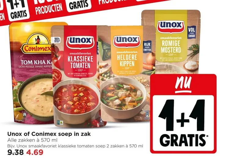 Aanbieding: Unox of Conimex soep in zak