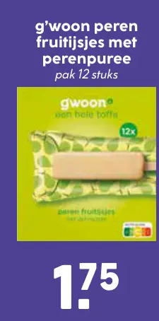 Aanbieding: Peren fruitijsjes met perenpuree